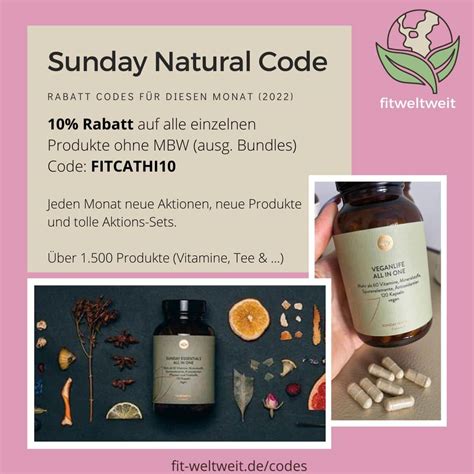 sunday natural code influencer|SUNDAY NATURAL Rabattcode